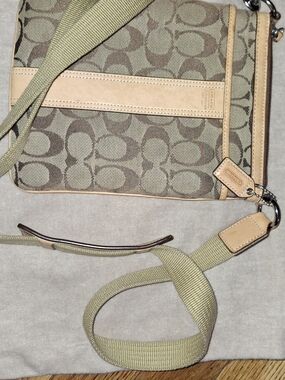 Coach Signature Canvas Crossbody in Beige and Olive
